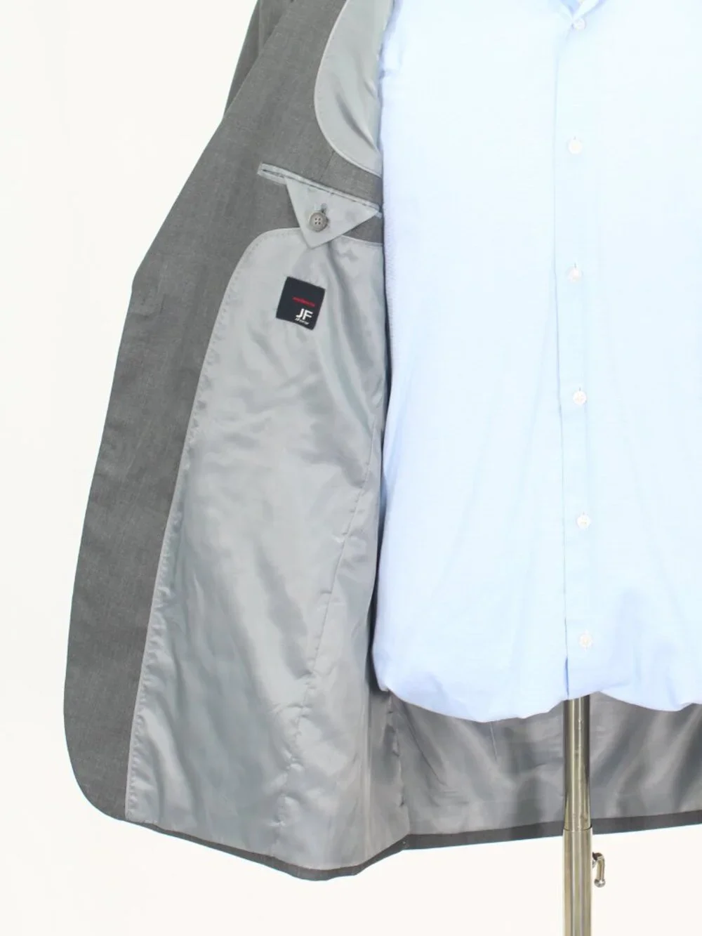 J. Ferrar 40L 33x34 Gray Full Suit 2-Button Solid R944